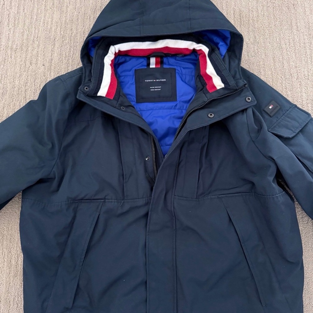 Tommy Hilfiger Men's Navy Hooded Performance Jacket
